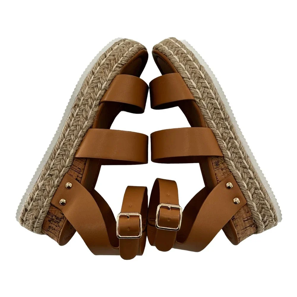 Platform Espadrilles Women’s Sandals (Tan) - Size 6.5 - Picture 8 of 11